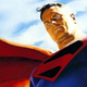 Superman, looking down.